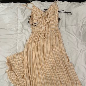 Forever 21 Yellow/White Striped Maxi Dress (NWT)